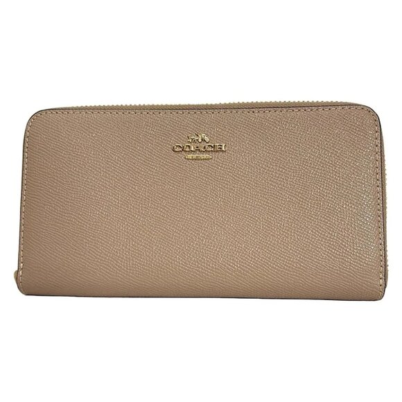 Auth COACH Long Zip Around Wallet C3441 Beige Leather - Long Wallet - Picture 1 of 6